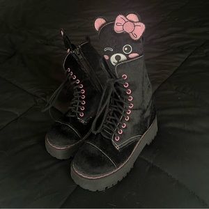 DK Mohair Bear Combat Boots